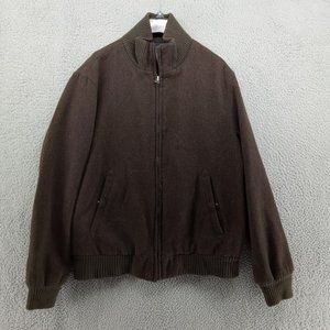 Roosevelt Jacket Mens Medium Brown Wool Blend‎ Zip Up Vintage UK British Dadcore